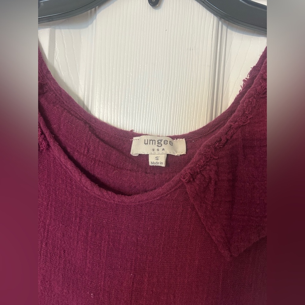 Umgee Plum Ruffle Blouse - Picture 2 of 3